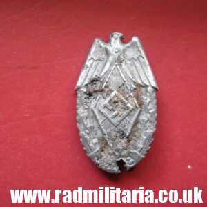 & original German HJ BADGE with date - 1938 metal detecting find.