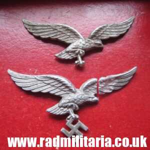 & WW2 German broken LUFTWAFFE EAGLE BADGES - SET. Genuine items from metal detecting.