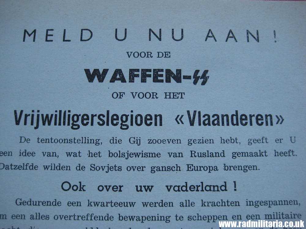 & WW2 original WAFFEN SS POSTER or LEAFLET, document from WW2. Rare !!! - Image 2