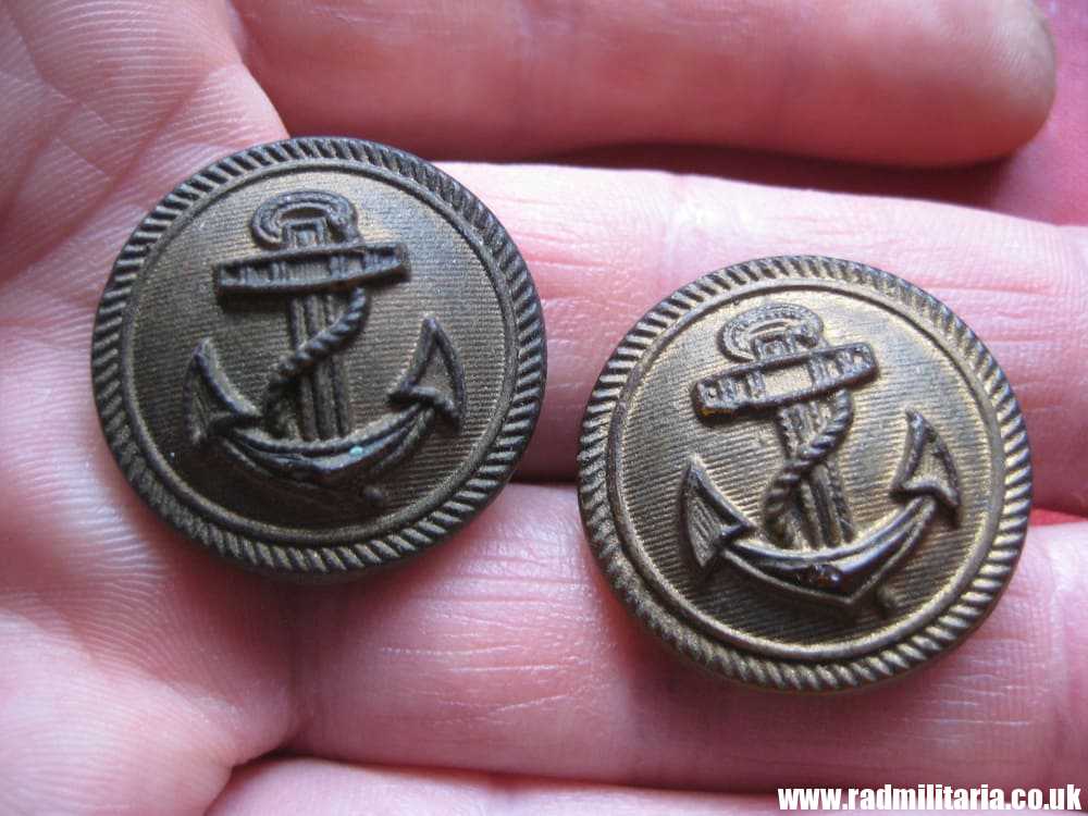 & WW2 original German KRIEGSMARINE BUTTONS - a pair made of glass, maker: J.F.W. 1942 Genuine ! - Image 8