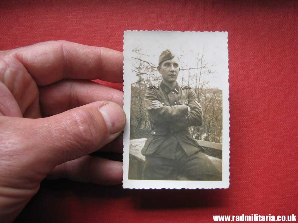 & WW2 original SS soldier PHOTO - DEUTSCHLAND, rare skull badge on the SIDE CAP. - Image 13