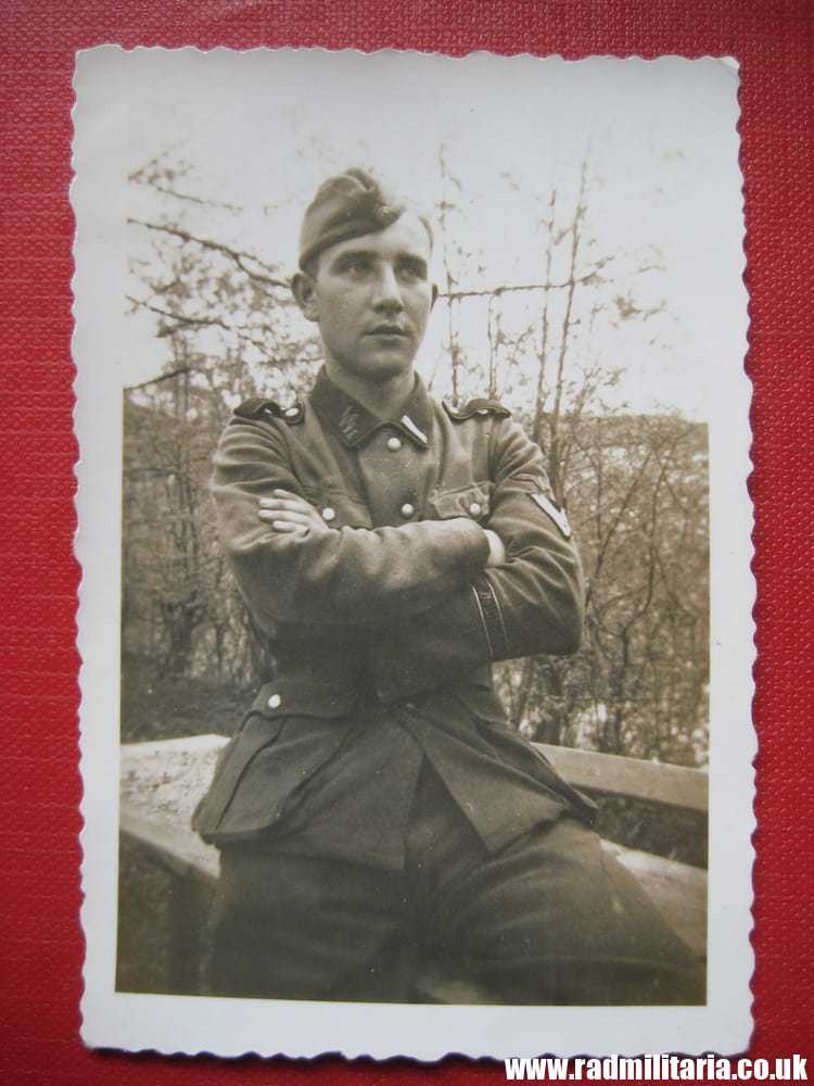 & WW2 original SS soldier PHOTO - DEUTSCHLAND, rare skull badge on the SIDE CAP. - Image 10