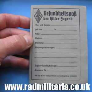 & WW2 original HJ DOCUMENT, never used - BLANK. genuine !!