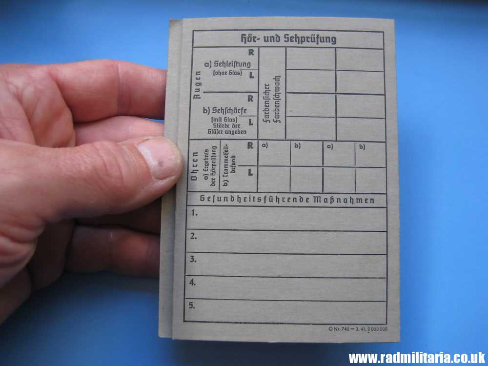 & WW2 original HJ DOCUMENT, never used - BLANK. genuine !! - Image 3