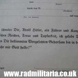 & WW2 original Waffen SS DOCUMENT - BLANK, genuine !!!