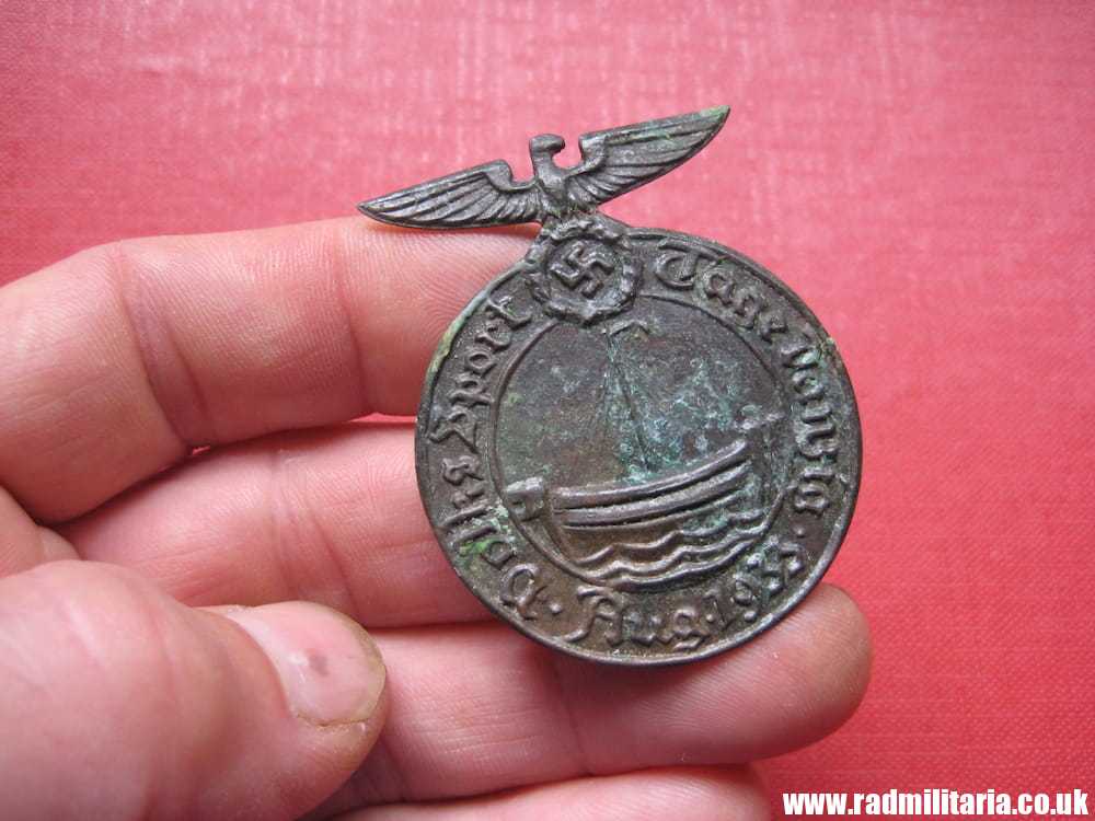 & original nazi German DAY BADGE - DANZIG Aug 1933 - rare !!! metal detecting find.