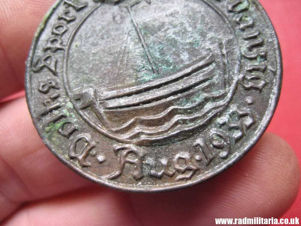 & original nazi German DAY BADGE - DANZIG Aug 1933 - rare !!! metal detecting find. - Image 8