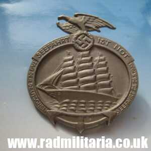 & WW2 1935 German BADGE: SEEFAHRT IST NOT - MARINE - tinnie badge by Overhoff & Cie