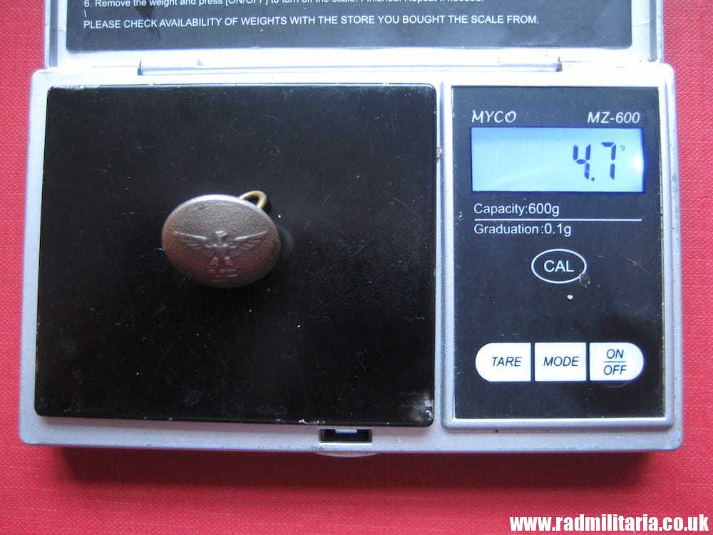 & WW2 German NSDAP BUTTON, marked: RZM A RZM, very good condition. - Image 11