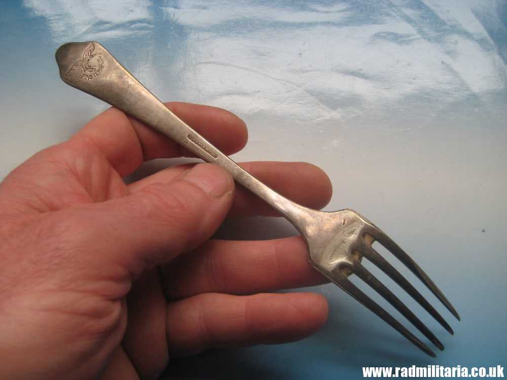 & WW2 German Luftwaffe FORK - FINSTERWALDE. 3RD Reich Cutlery, rare - Image 3