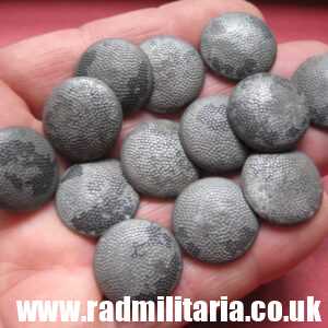 & SET of 12 GERMAN used BUTTONS from FIELD TUNIC - identical maker marks: "HA", genuine !!!