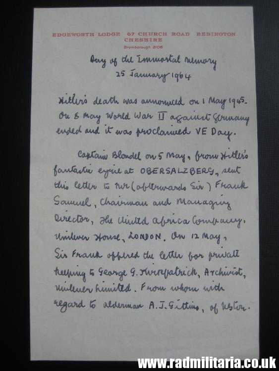 & WW2 very interesting DOCUMENT - Adolf Hitler OBERSALZBERG 5th May 1945. very rare !!! - Image 14
