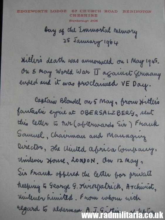 & WW2 very interesting DOCUMENT - Adolf Hitler OBERSALZBERG 5th May 1945. very rare !!! - Image 17