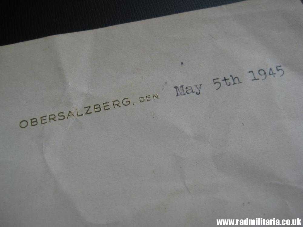 & WW2 very interesting DOCUMENT - Adolf Hitler OBERSALZBERG 5th May 1945. very rare !!! - Image 22