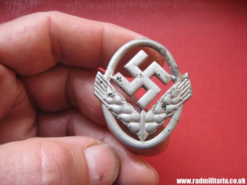& ORIGINAL German RAD CAP BADGE for women, no maker marks, metal detecting find.