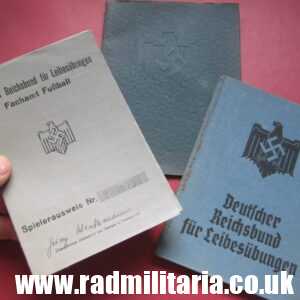 & WW2 original German DOCUMENTS - SET OF 3 - with metal BADGE inside: HEINZ WIEDEMANN.