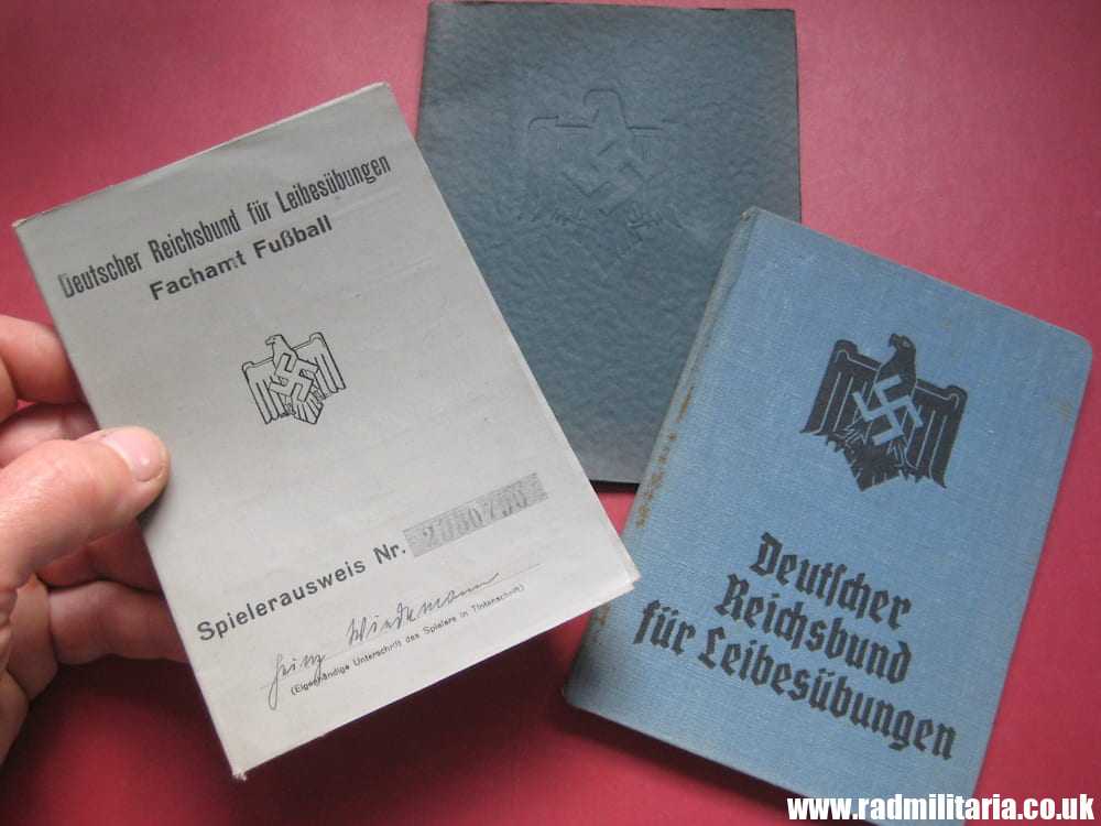 & WW2 original German DOCUMENTS - SET OF 3 - with metal BADGE inside: HEINZ WIEDEMANN.