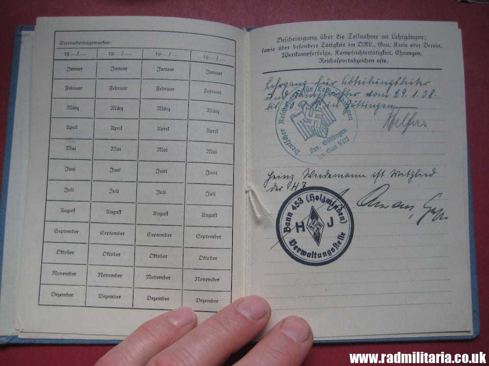 & WW2 original German DOCUMENTS - SET OF 3 - with metal BADGE inside: HEINZ WIEDEMANN. - Image 5