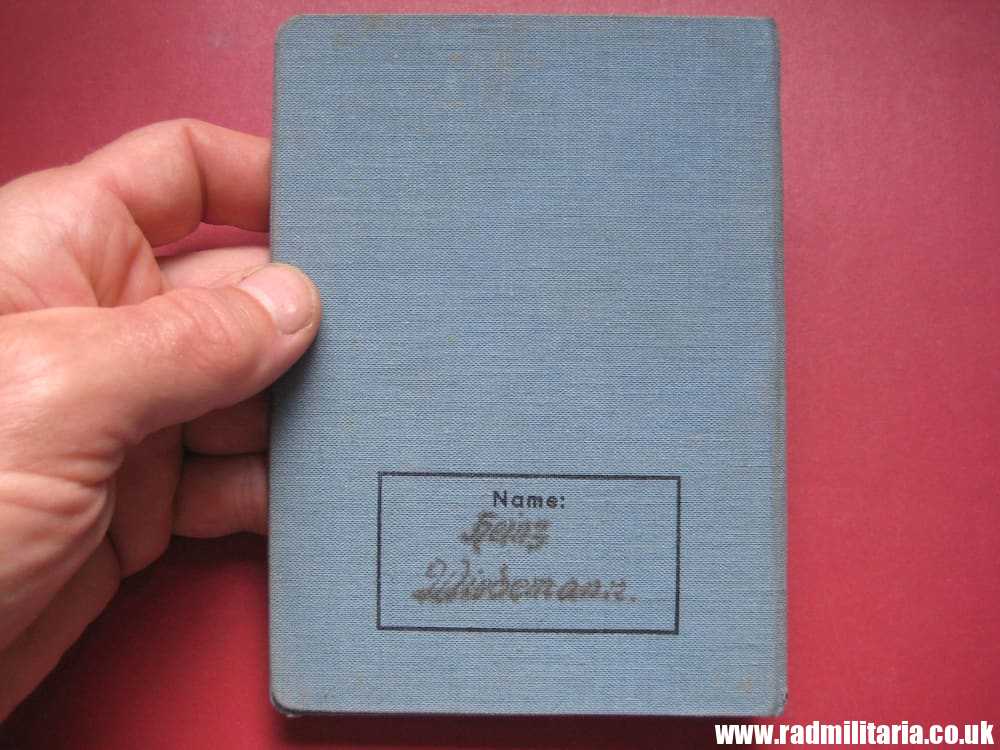 & WW2 original German DOCUMENTS - SET OF 3 - with metal BADGE inside: HEINZ WIEDEMANN. - Image 8