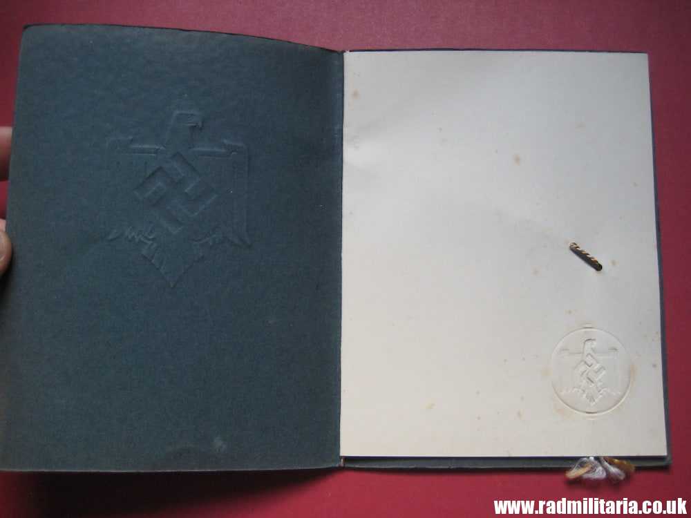 & WW2 original German DOCUMENTS - SET OF 3 - with metal BADGE inside: HEINZ WIEDEMANN. - Image 14