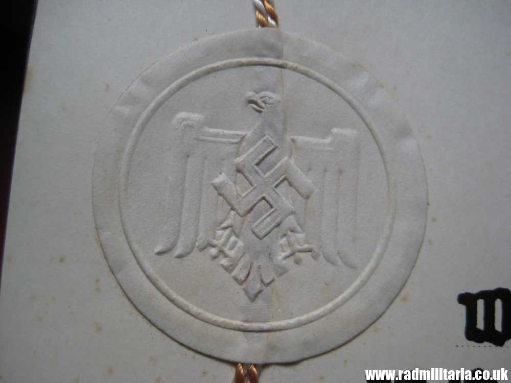 & WW2 original German DOCUMENTS - SET OF 3 - with metal BADGE inside: HEINZ WIEDEMANN. - Image 16