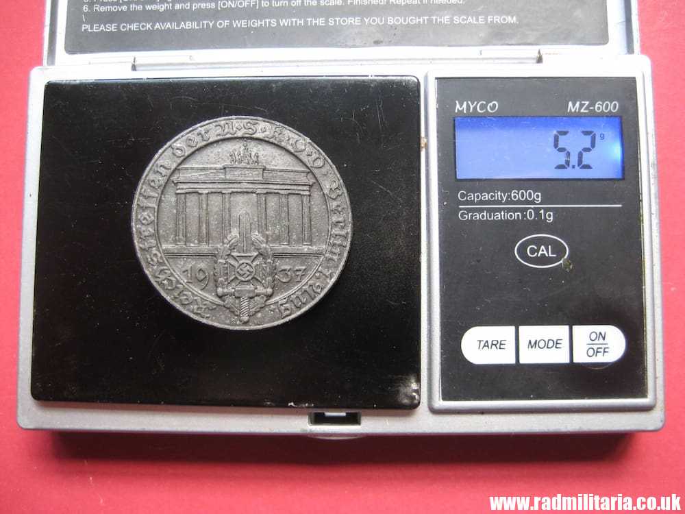 & original German DAY BADGE - NSKOV Berlin 1937, maker A. DONNER WUPPERTAL - E. - Image 7