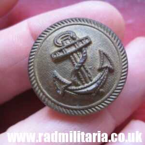 & WW2 German KRIEGSMARINE GLASS BUTTON with maker marks - J.F.W. 1943.