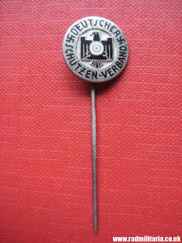 & WW2 German ENAMEL PIN BADGE - DEUTSCHER SCHUTZEN VERBAND with maker marks, original !! - Image 8