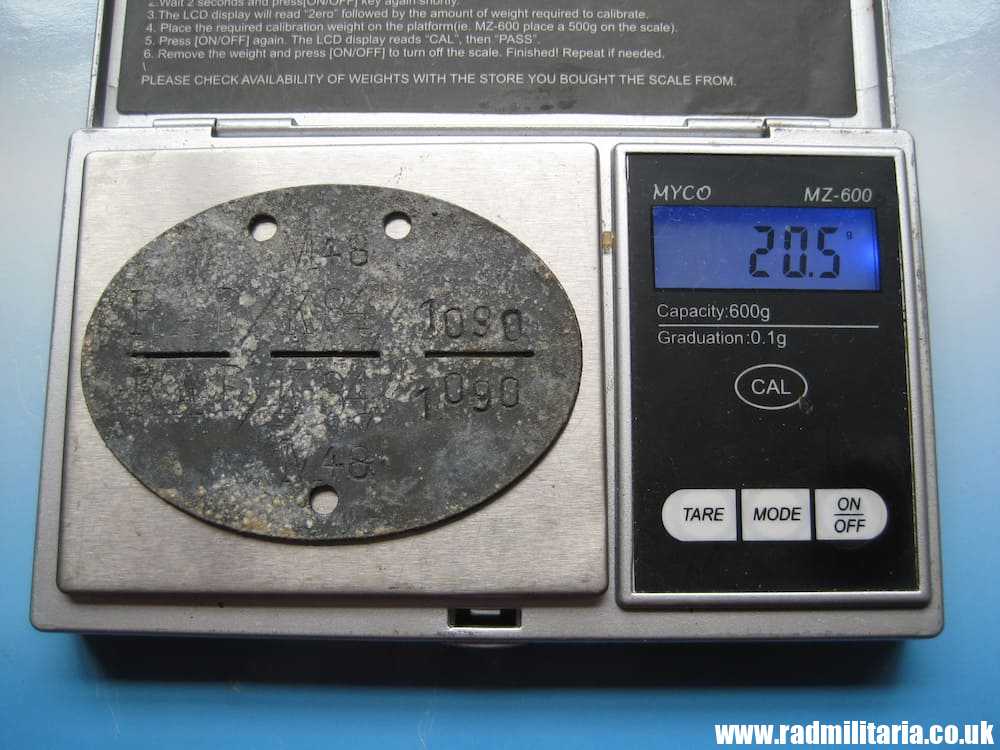& WW2 original German DOG TAG - ID DISC, metal detecting. M48 RAD K84/1090. - Image 9