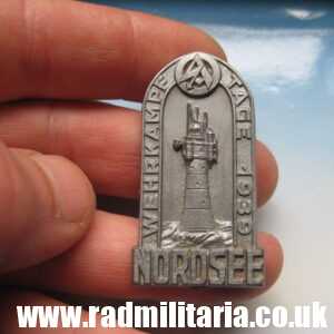& WW2 German SA PLASTIC BADGE - Nordsee 1939, RZM9/50. Genuine !!