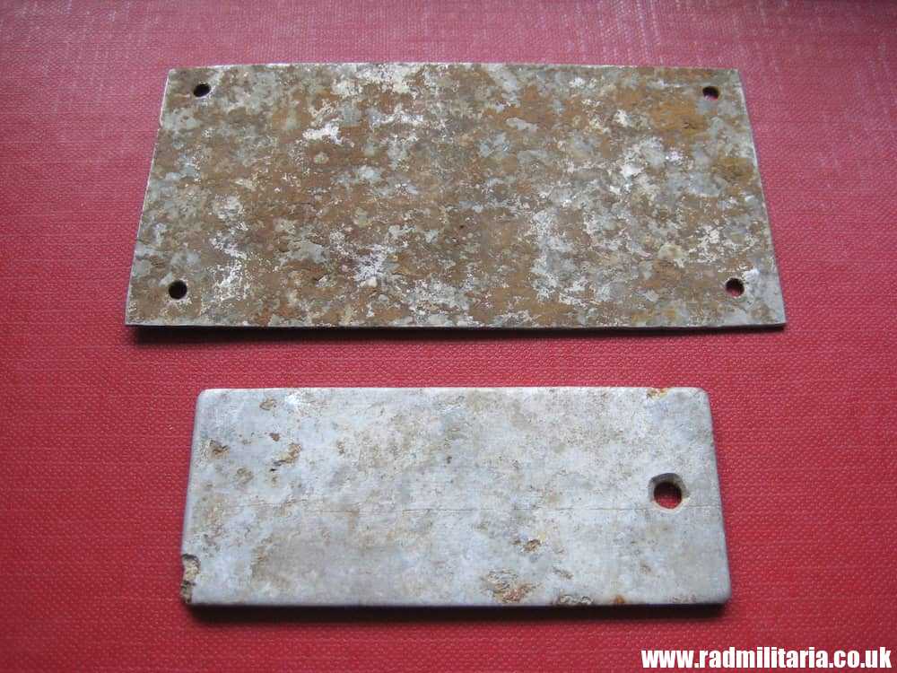 & WW2 German metal PLAQUES with description - SET OF 2, battlefield relic, metal detecting find. - Image 5