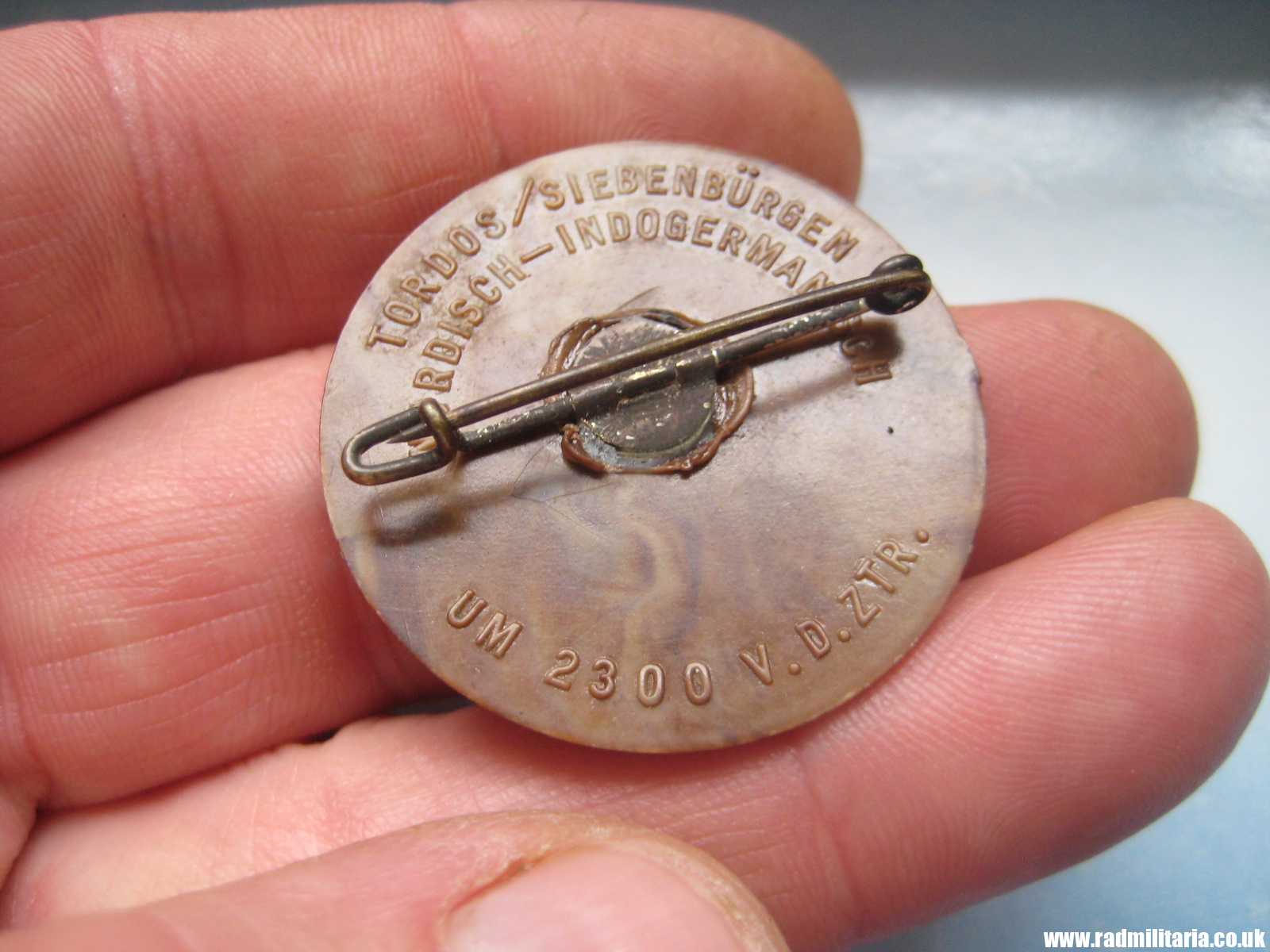 & WW2 German PLASTIC ECONOMIC pagan NAZI BADGE with swastika - Genuine !! - Image 6