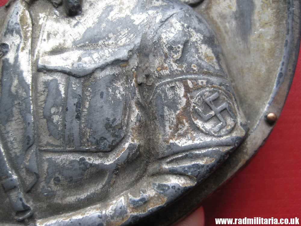& WW2 German NSKK PLAQUE made of zinc, badly damaged. Genuine !! - Image 7