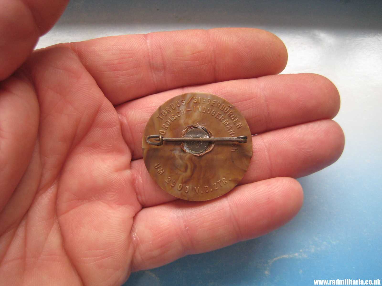 & WW2 German PLASTIC ECONOMIC pagan NAZI BADGE with swastika - Genuine !! - Image 5
