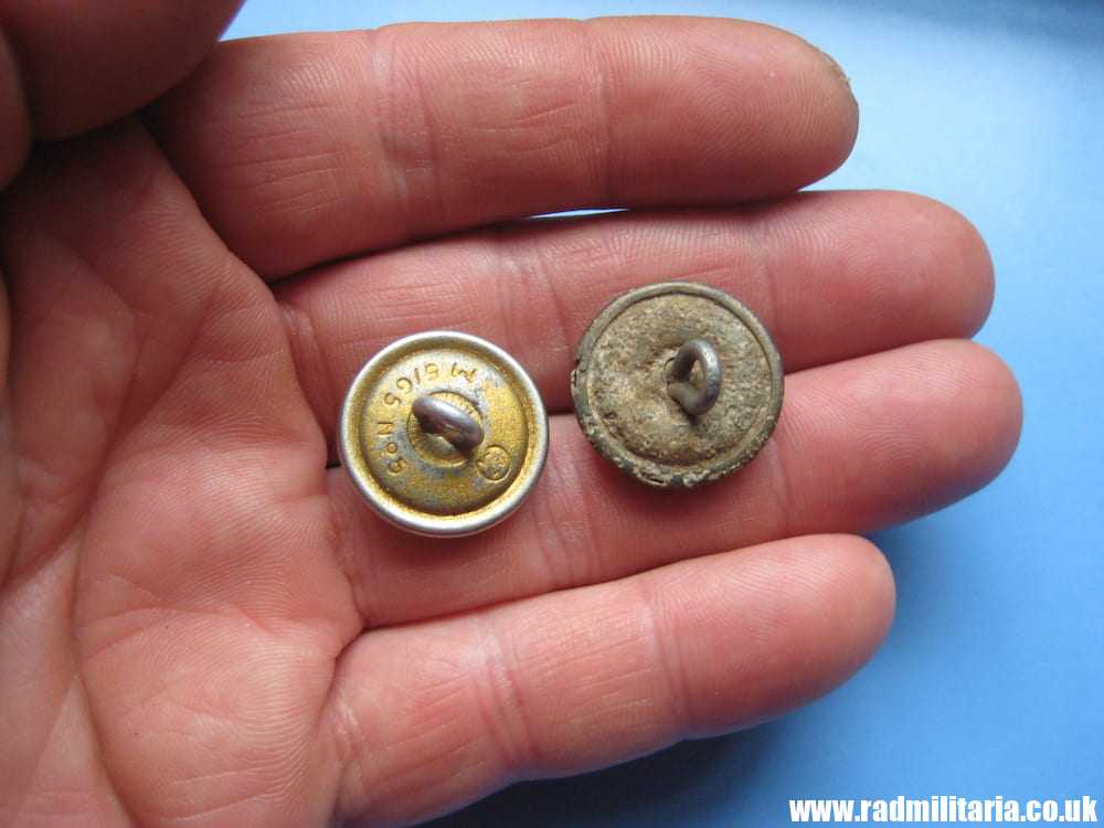 SOLD & WW2 PAIR of German NSDAP BUTTONS with eagles - good & poor condition..****.. - Image 3
