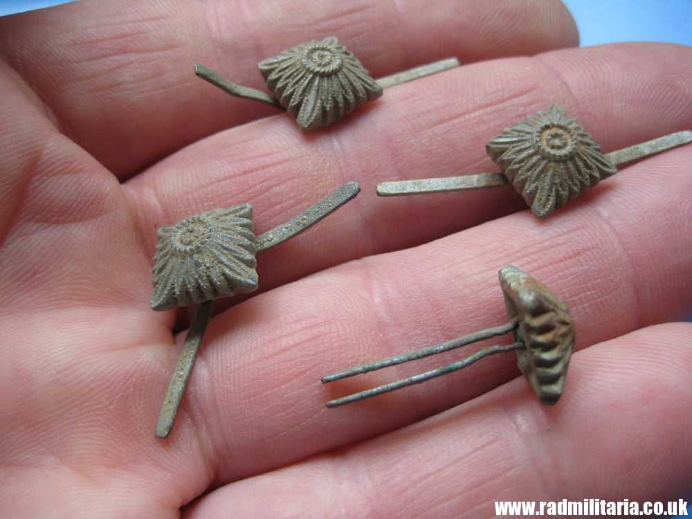 & WW2 original German RANK STARS made of glass. SET OF 4 metal detecting find. - Image 6