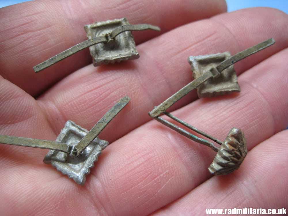 & WW2 original German RANK STARS made of glass. SET OF 4 metal detecting find. - Image 8