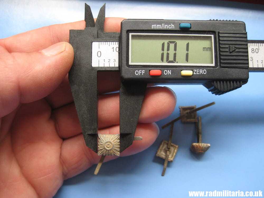 & WW2 original German RANK STARS made of glass. SET OF 4 metal detecting find. - Image 9