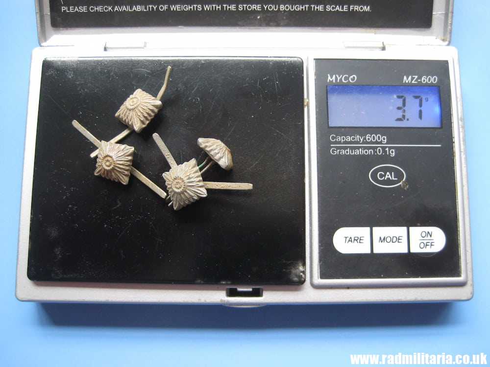 & WW2 original German RANK STARS made of glass. SET OF 4 metal detecting find. - Image 10