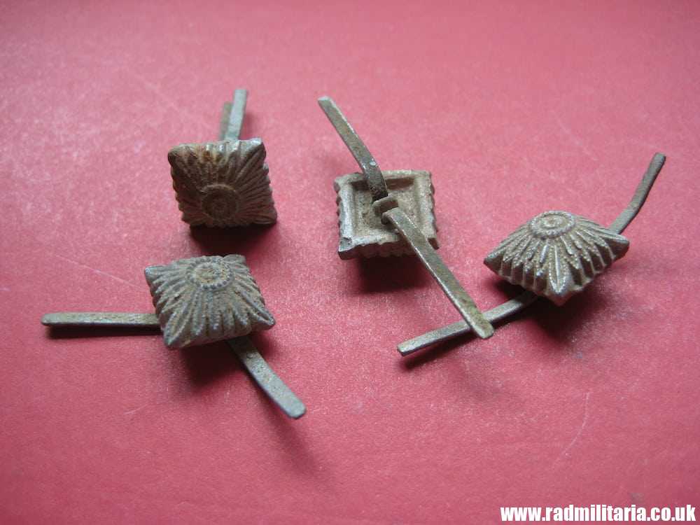 & WW2 original German RANK STARS made of glass. SET OF 4 metal detecting find. - Image 11