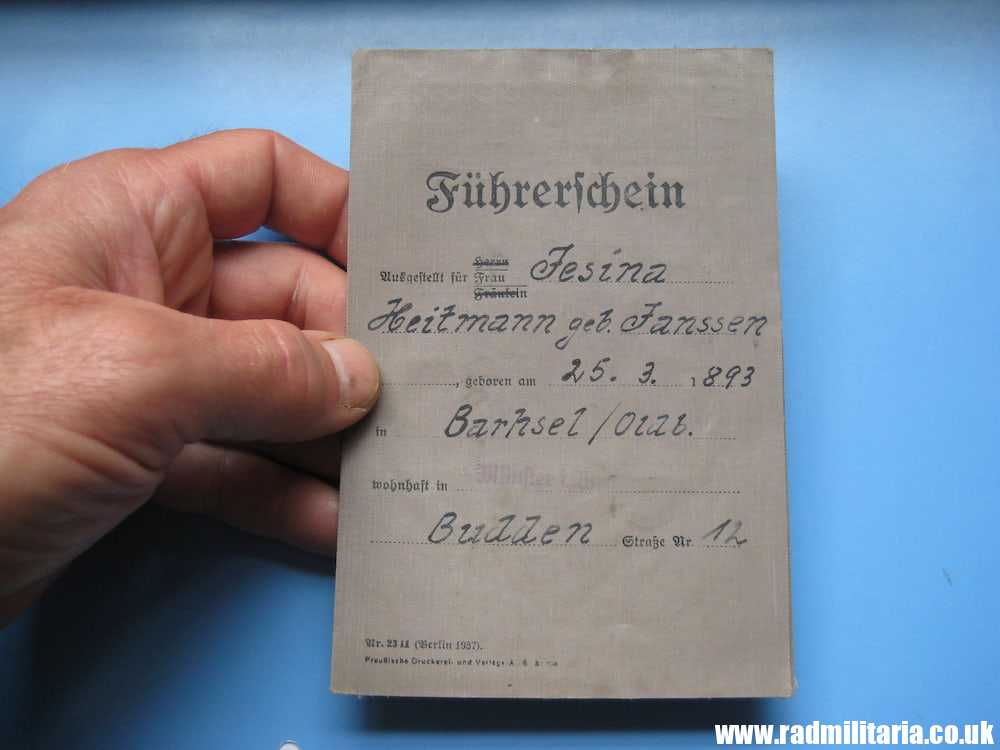 & WW2 original German DOCUMENT - FUHRERSCHEIN - Driving License - Image 2