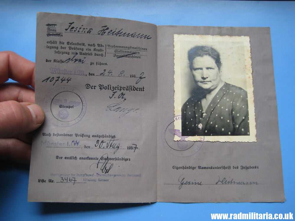 & WW2 original German DOCUMENT - FUHRERSCHEIN - Driving License