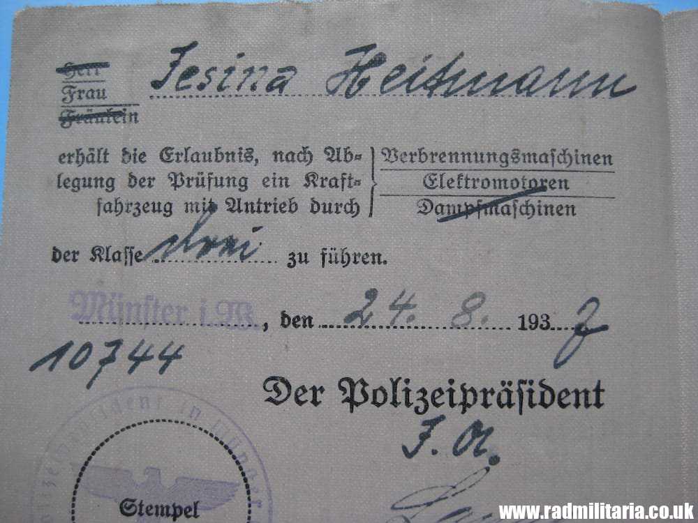 & WW2 original German DOCUMENT - FUHRERSCHEIN - Driving License - Image 7