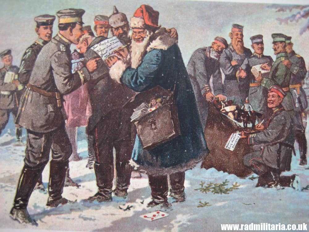 & WW1 original German CHRISTMAS POSTCARD - Kriegsweihnachten. - Image 4