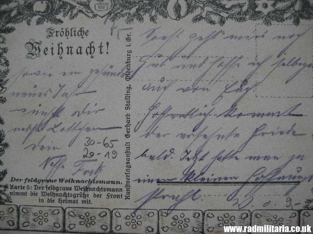 & WW1 original German CHRISTMAS POSTCARD - Kriegsweihnachten. - Image 5