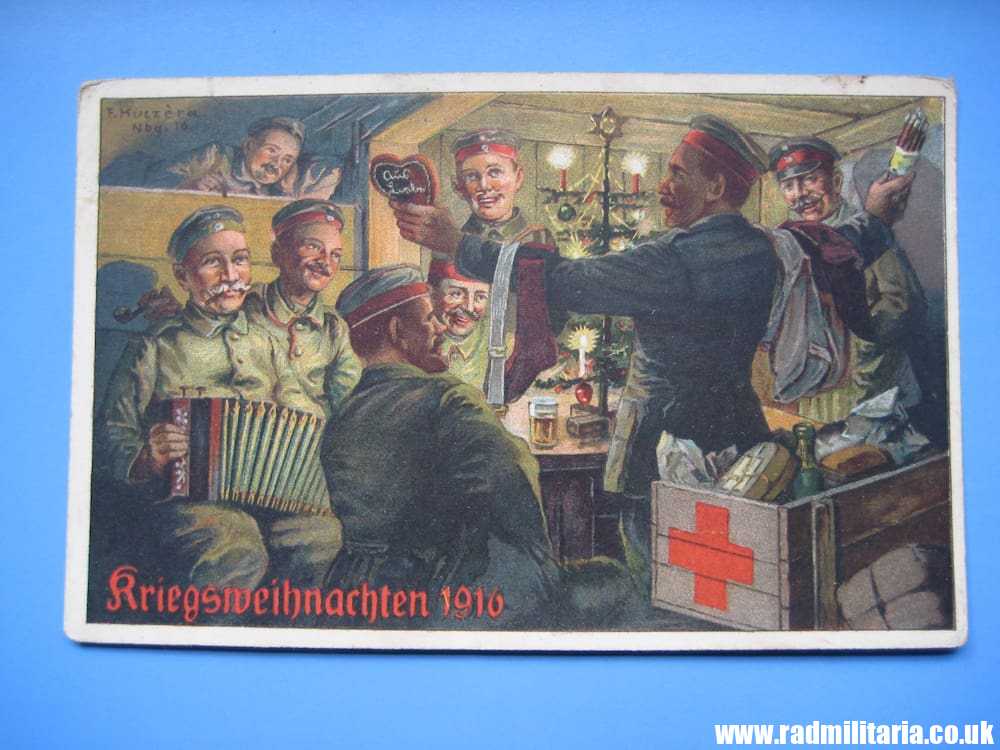 & WW1 original German CHRISTMAS POSTCARD - Kriegsweihnachten 1916. - Image 2