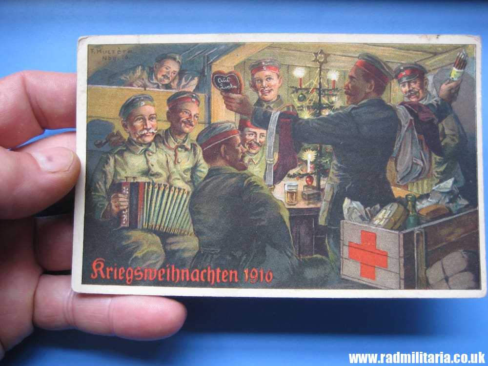 & WW1 original German CHRISTMAS POSTCARD - Kriegsweihnachten 1916. - Image 3