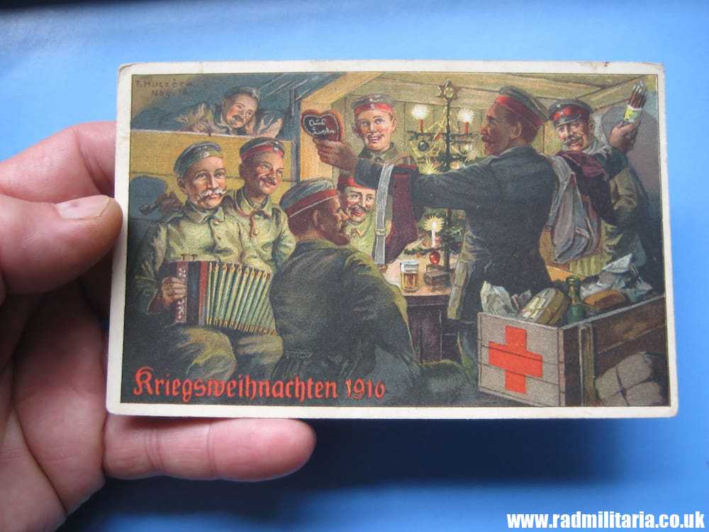 & WW1 original German CHRISTMAS POSTCARD - Kriegsweihnachten 1916.