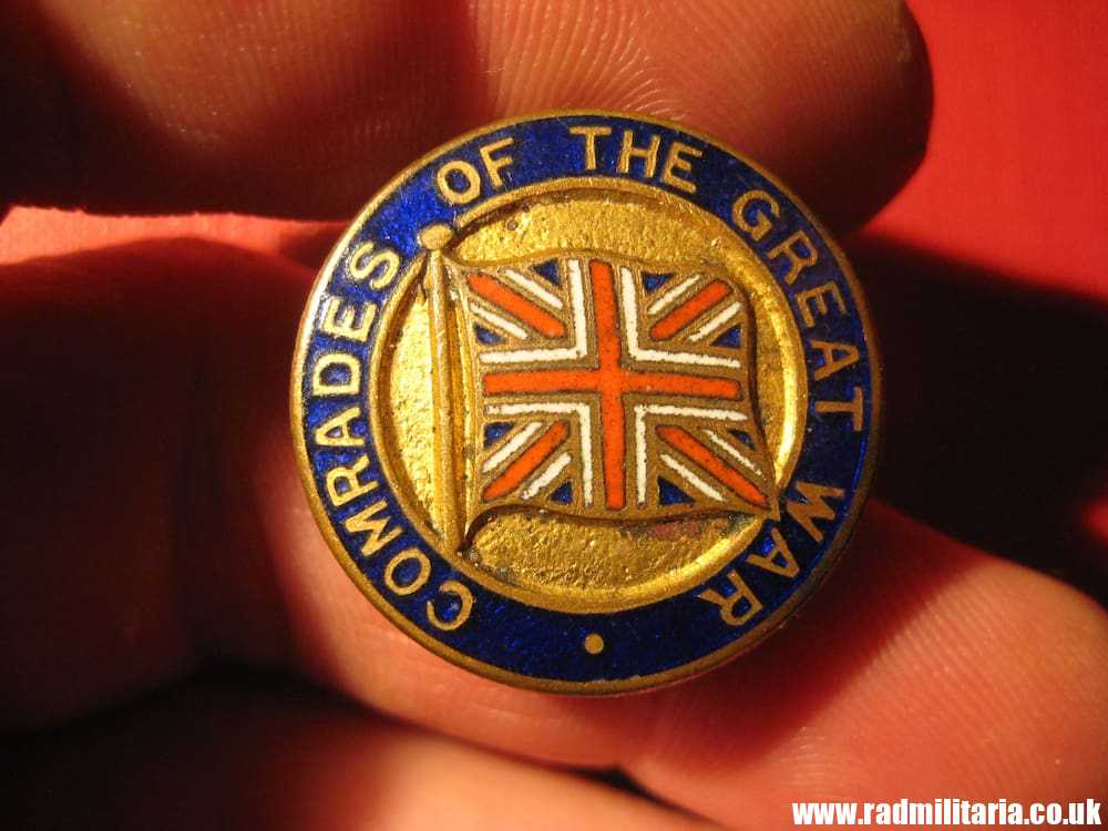 & WW1 British ENAMEL BADGE - Comrades Of The Great War no.313460, maker: J.R. Gaunt London.