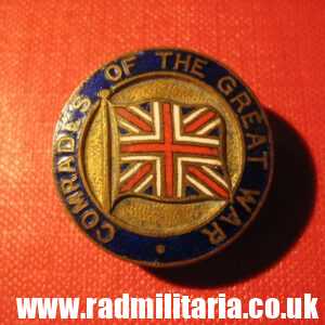 & WW1 British ENAMEL BADGE - Comrades Of The Great War no. 90697, maker: J.R. Gaunt London